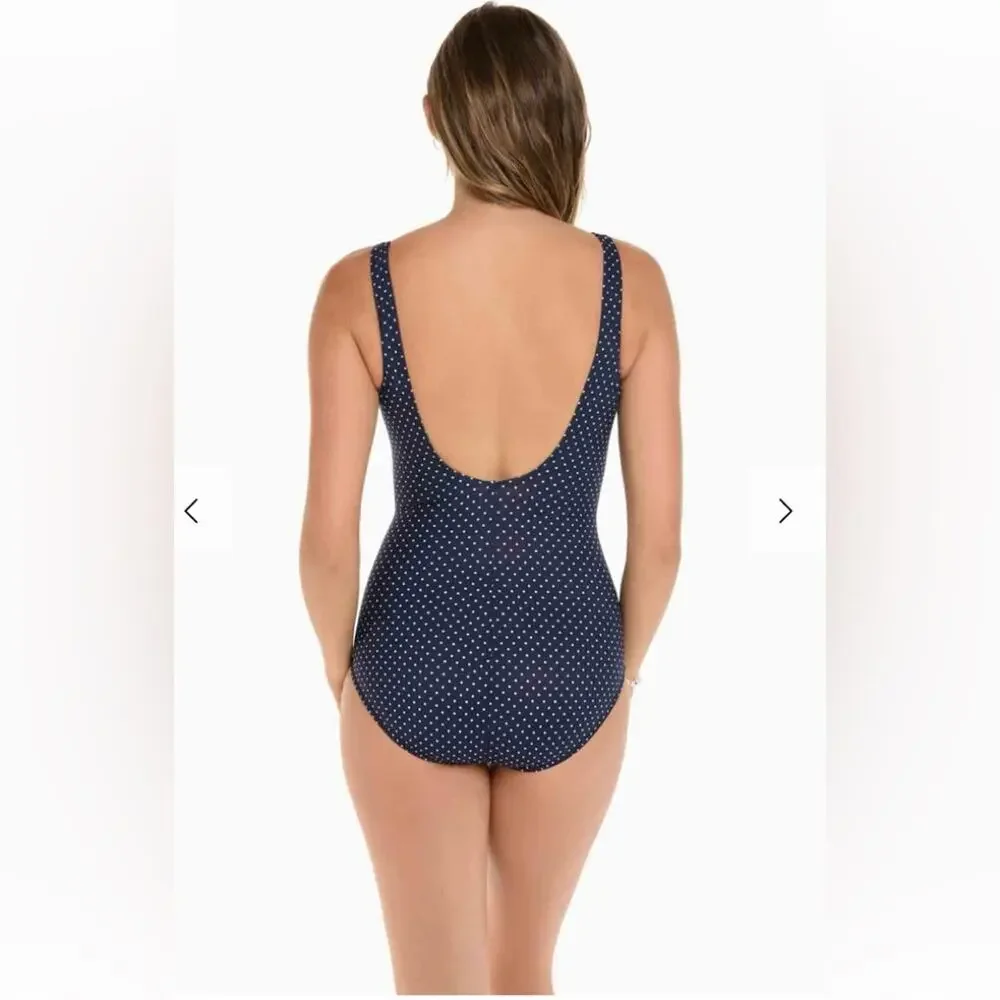 MiracleSuit Oceanus Pin Point One Pc. polka dot print pin up retro swimsuit. 12